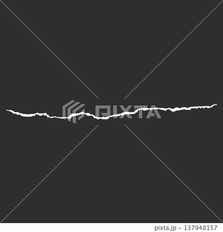White paper strip torn edge, vector realistic torn sheet of paper fragment line side scrap jagged edge, ripped frame 137948157