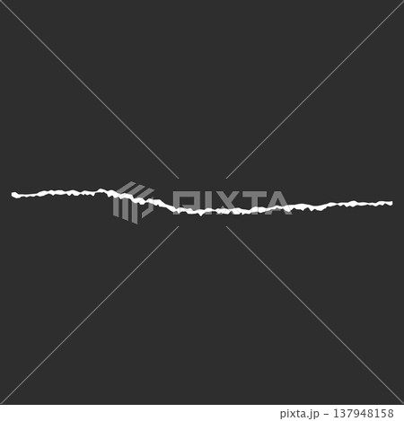 White curved line with jagged edges on a dark isolated background. White curved line with jagged edges on a dark isolated background. 137948158
