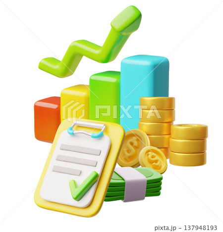 Investments and finance 3d set vector illustration Investments and finance 3d set vector illustration 137948193