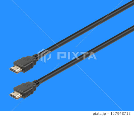 HDMI connector with cable, isolated on white background HDMI connector with cable, isolated on white background 137948712