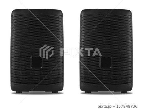 acoustic system, acoustic speakers, on a white background acoustic system, acoustic speakers, on a white background 137948736