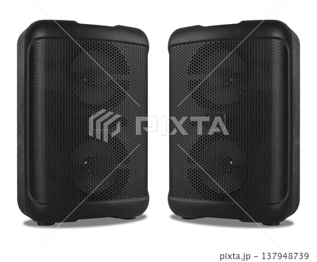 acoustic system, acoustic speakers, on a white background acoustic system, acoustic speakers, on a white background 137948739