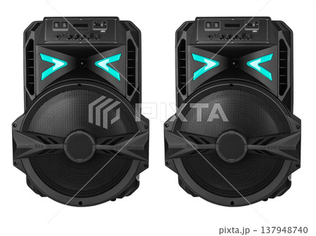 acoustic system, acoustic speakers, on a white background acoustic system, acoustic speakers, on a white background 137948740