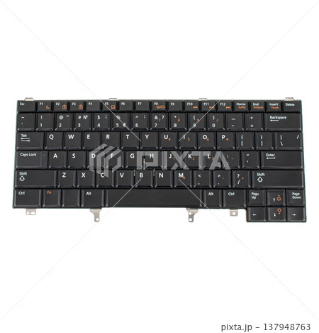 laptop keyboard, laptop spare part, isolated on white background laptop keyboard, laptop spare part, isolated on white background 137948763