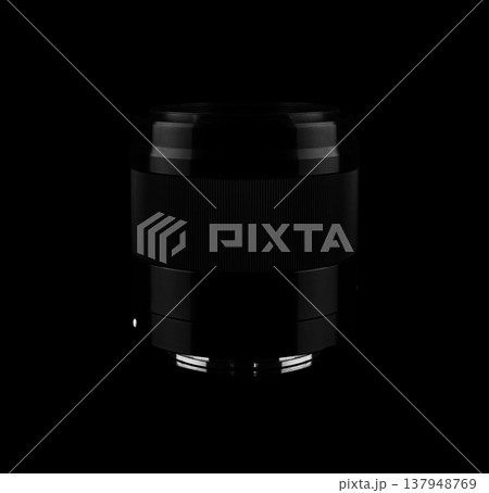 camera lens on a black background isolated 137948769
