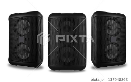 acoustic sound system, speakers, on a white background acoustic sound system, speakers, on a white background 137948868