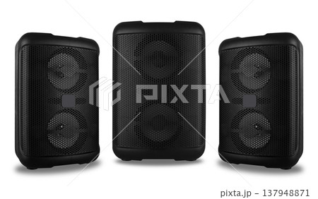 acoustic sound system, speakers, on a white background 137948871