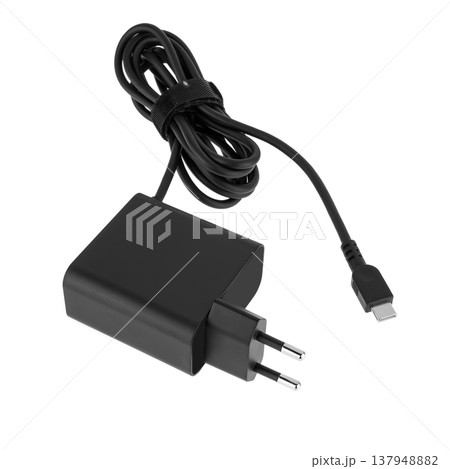 laptop power adapter, power supply, laptop accessory, on a white background 137948882