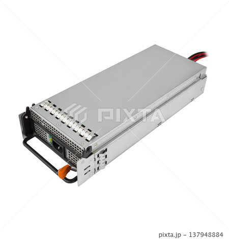 power supply for a computer, a spare part for a computer, on a white background 137948884