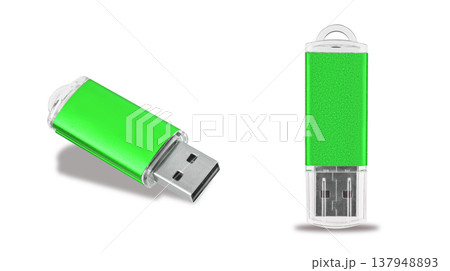 USB flash drive, flash memory, on a white background 137948893