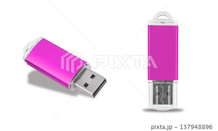 USB flash drive, flash memory, on a white background 137948896