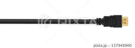 cable with HDMI connector, on a white background 137948900