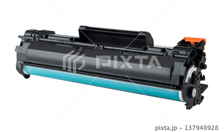 cartridge for a laser printer, a spare part for a printer on a white background 137948928