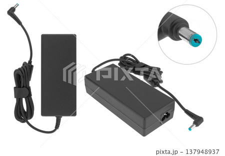 laptop power adapter, laptop spare part, on white background 137948937