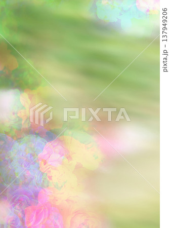 Blurred flower card. Floral composition for interior design, print, fabric or background. Blurred flower card. Floral composition for interior design, print, fabric or background. 137949206