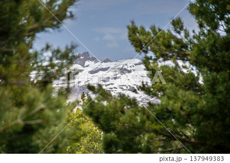 Hiking trail to Mulhacen peak in the spring in Sierra Nevada National Park, Spain Hiking trail to Mulhacen peak in the spring in Sierra Nevada National Park, Spain 137949383