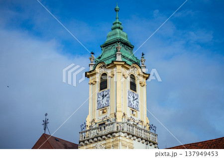 Walking in the historical city center in Bratislava 137949453