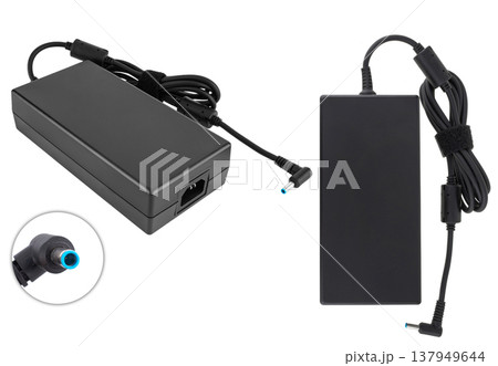 laptop power adapter, laptop accessory, on white background 137949644