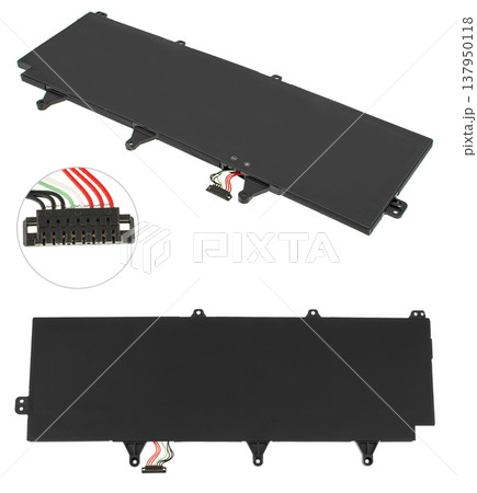 battery for a laptop, a spare part for a computer, on a white background 137950118