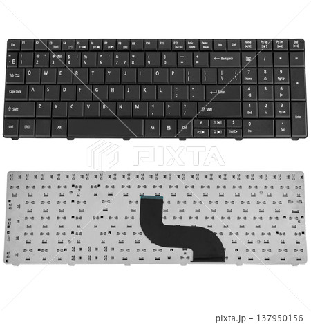 keyboard for a laptop, a spare part for a computer, on a white background 137950156