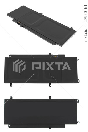 battery for a laptop, spare part for a laptop, on a white background 137950161