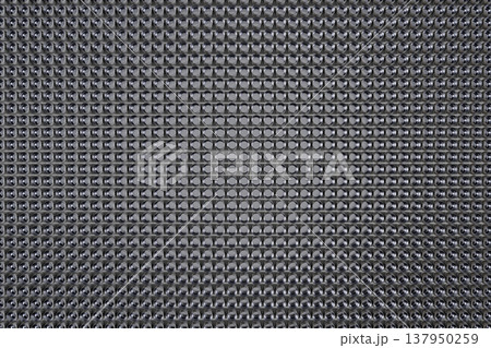 Futuristic metallic 3D hollow cylinder grid, abstract geometric surface inspired by quantum technology, particle systems, and advanced scientific innovation 137950259