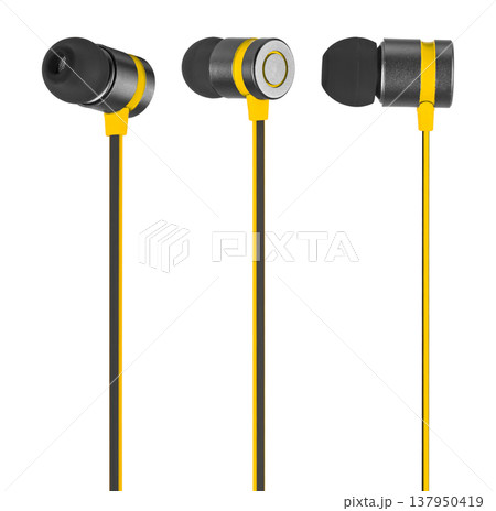 acoustic wired headphones, isolated on white background 137950419