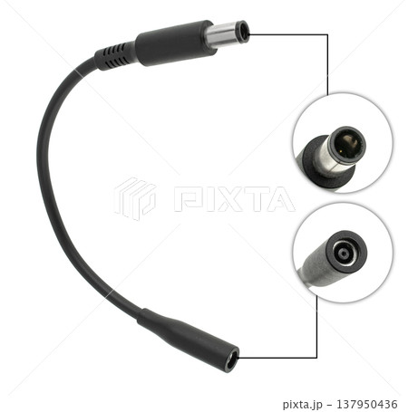 adapter power cable, for laptop tablet, on a white background adapter power cable, for laptop tablet, on a white background 137950436