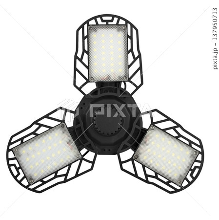 LED flashlight, battery-powered, on white background in insulation LED flashlight, battery-powered, on white background in insulation 137950713