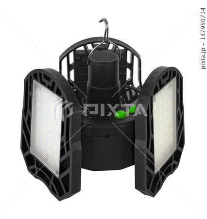 LED flashlight, battery-powered, on white background in insulation LED flashlight, battery-powered, on white background in insulation 137950714