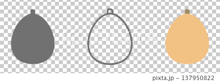 びわアイコンセット 白黒・線画・カラー びわアイコンセット 白黒・線画・カラー 137950822