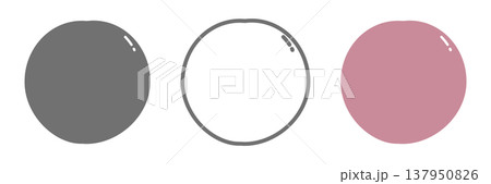 すもも・プラムアイコンセット 白黒・線画・カラー 137950826