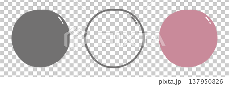 すもも・プラムアイコンセット 白黒・線画・カラー 137950826