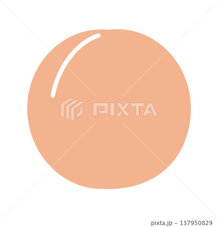 オレンジ色のあんずのシンプルなフラットアイコン 137950829