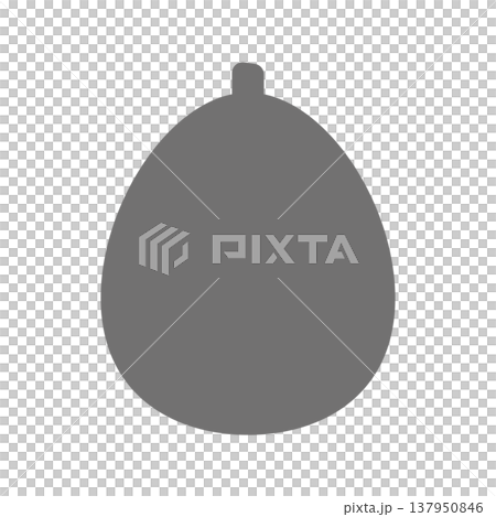 Simple flat icon of a loquat, black and white. 137950846
