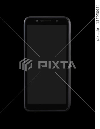 Phone, smartphone front view on black background isolated 137950934