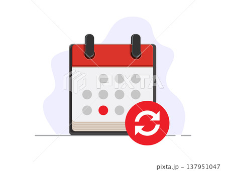 Calendar Update and Schedule Sync Stock Illustration 137951047