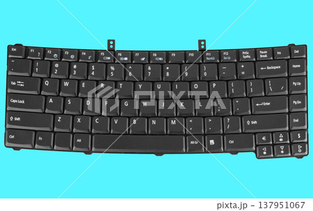 laptop keyboard, on a blue background 137951067