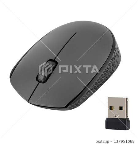 Wireless optical mouse for computer, white background in isolation Wireless optical mouse for computer, white background in isolation 137951069