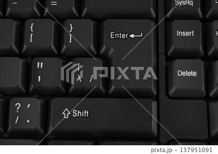 Part of a computer keyboard, black close-up 137951091