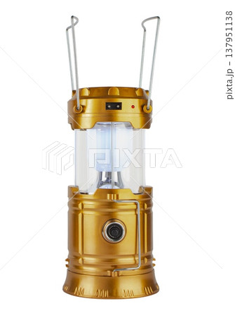 Hand-held LED lantern, for camping, white background in insulation Hand-held LED lantern, for camping, white background in insulation 137951138