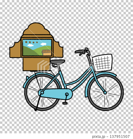 紙芝居と自転車のシンプルイラスト 137951507