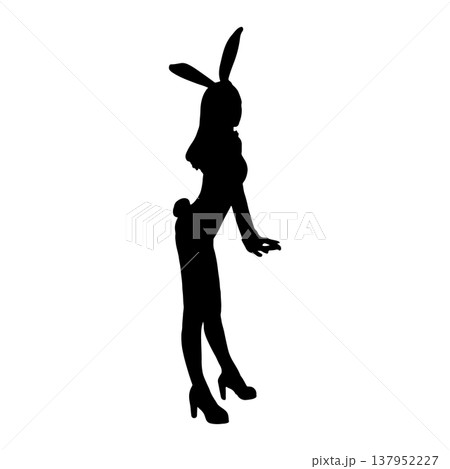 セクシーなバニーガールのシルエット 137952227