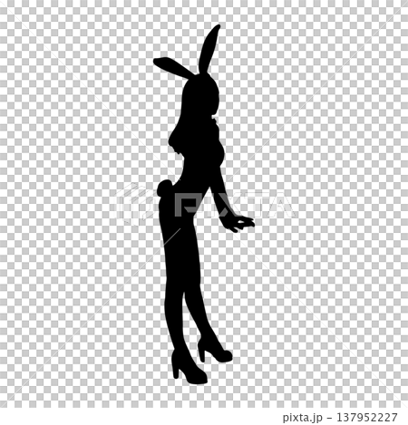 セクシーなバニーガールのシルエット 137952227