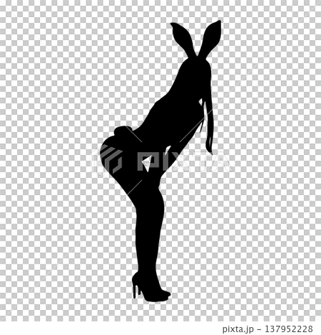 セクシーなバニーガールのシルエット セクシーなバニーガールのシルエット 137952228