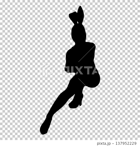 性感的兔女郎剪影 性感的兔女郎剪影 137952229