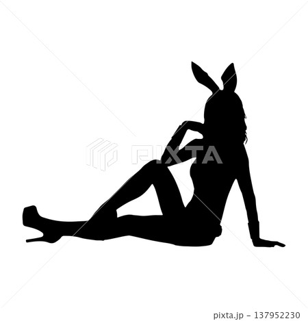 セクシーなバニーガールのシルエット セクシーなバニーガールのシルエット 137952230
