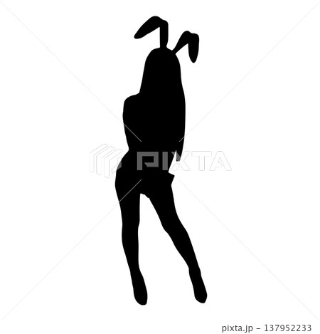 セクシーなバニーガールのシルエット 137952233