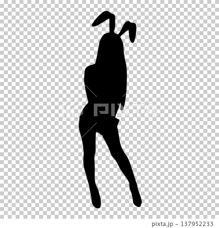 セクシーなバニーガールのシルエット 137952233