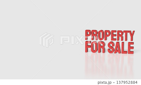 Property For Sale Real Estate Investment and Housing Market Concept 3d render. 137952884